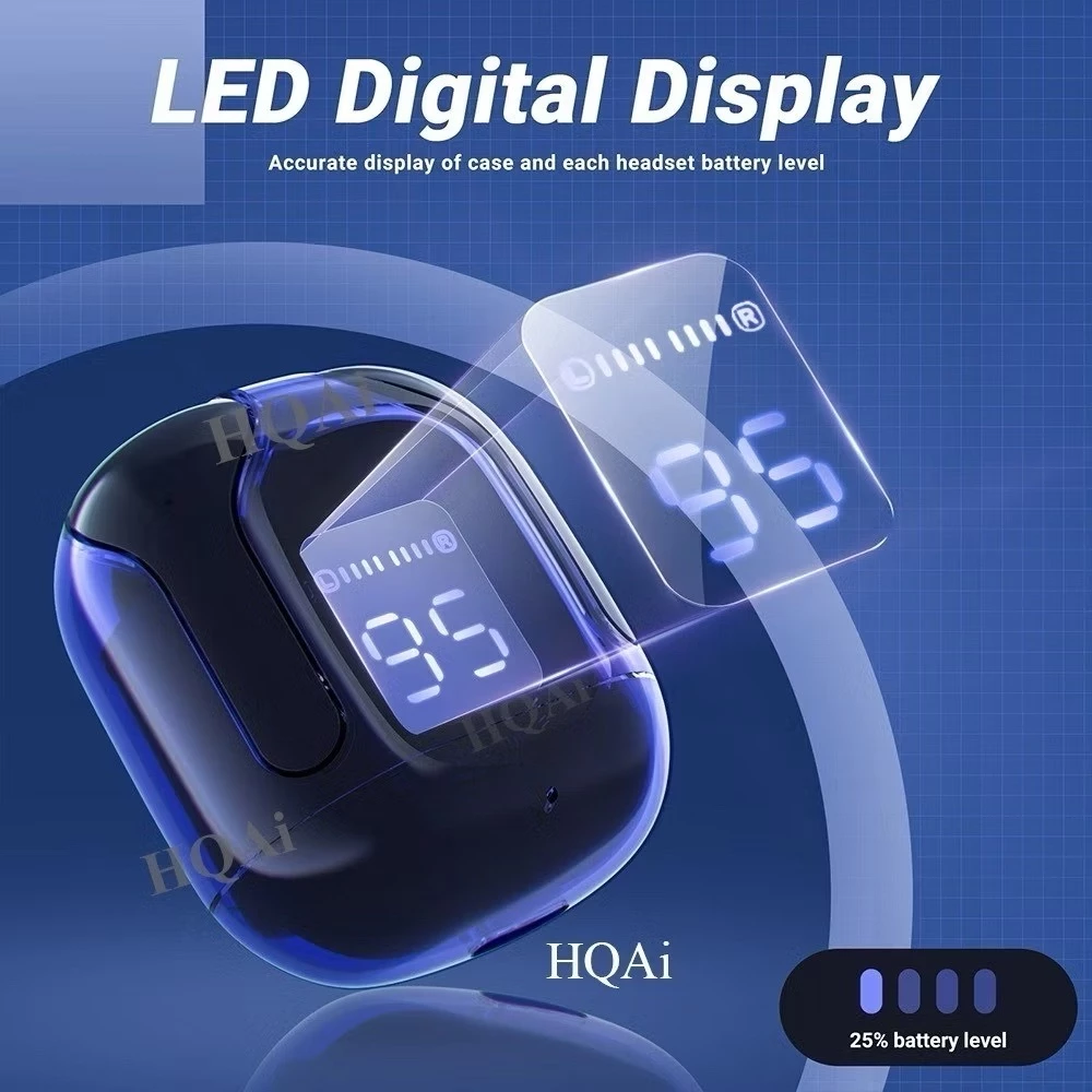 Fone de Ouvido Bluetooth 5.3 HQAi H4 Display LED Bateria Longa Duração IZEPOWER SOUND