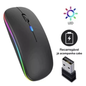 Mouse Sem Fio Recarregável RGB Bluetooth Silencioso IZECLIC PRO