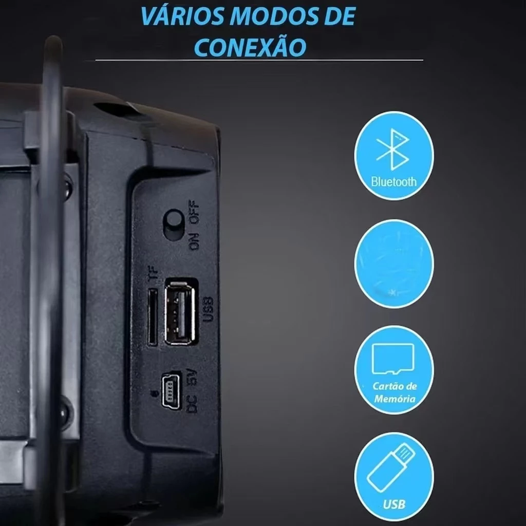 Caixa de Som Bluetooth 5.0 10W RGB Bateria Longa Duração IZEBOOST SOUND IZESHOP Caixa