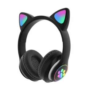 Fone Bluetooth Orelha de Gato LED Dobrável Microfone IZEFUN PLAY