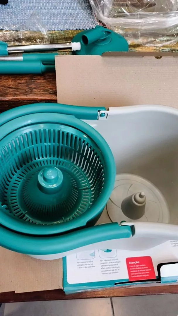 Mop Giratório Flash Limp Balde 8L Microfibra Cabo Inox Ajustável IZEPOWER CLEAN photo review