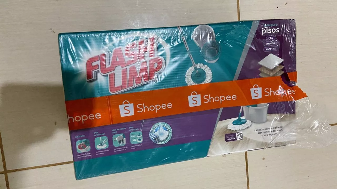 Mop Giratório Flash Limp Balde 8L Microfibra Cabo Inox Ajustável IZEPOWER CLEAN photo review