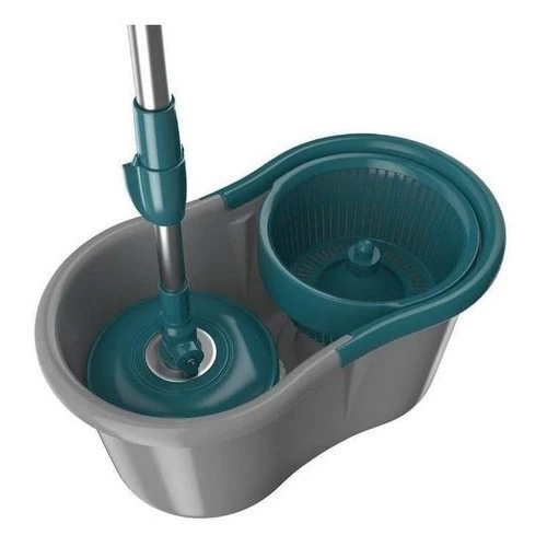 Mop Giratório Flash Limp Balde 8L Microfibra Cabo Inox Ajustável IZEPOWER CLEAN IZESHOP Mop