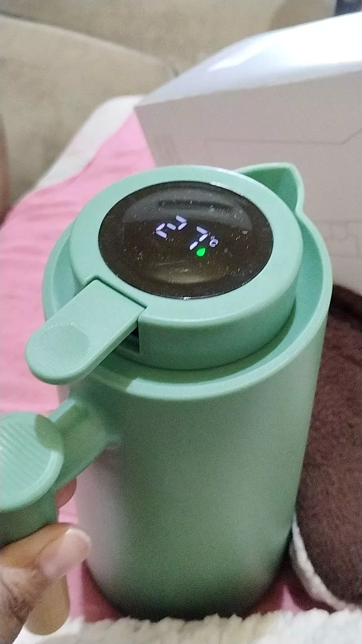 Garrafa Térmica 1 Litro Termômetro LED Cabo Madeira IZEHOT FRESH photo review