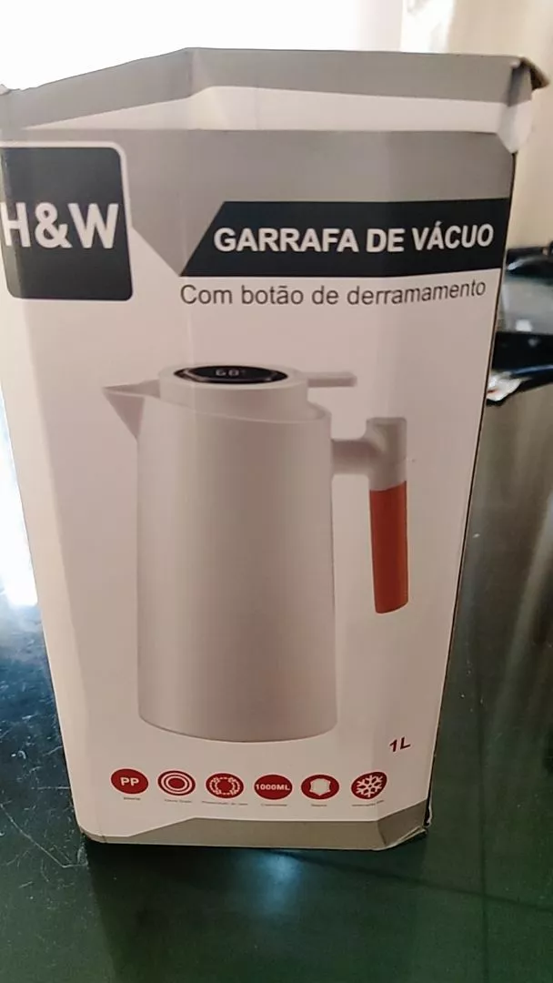 Garrafa Térmica 1 Litro Termômetro LED Cabo Madeira IZEHOT FRESH photo review