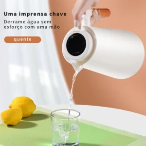 Garrafa Térmica 1L Termômetro LED Madeira Café Chás IZEHOT ELITE