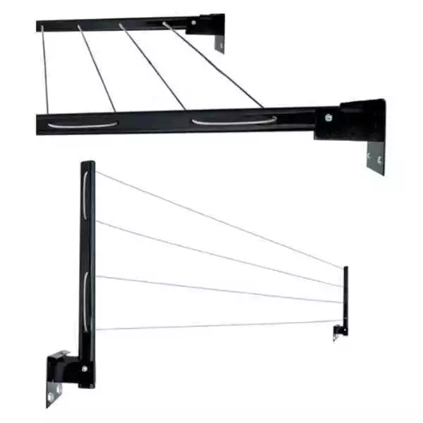 Varal de Parede Retrátil Dobrável Aço 20m Compacto IZEORGANIZE PRO