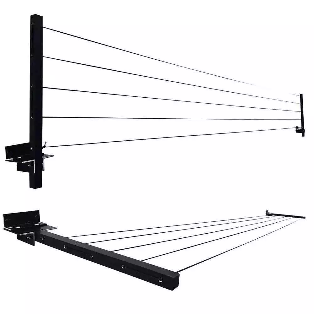 Varal de Parede Retrátil Dobrável Aço 20m Compacto IZEORGANIZE PRO