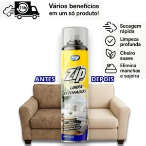 Espuma para Limpeza de Estofados Multiuso, Remoção Profunda, Cheiro Refrescante ZIP CLEAN IZEDEEP FRESH