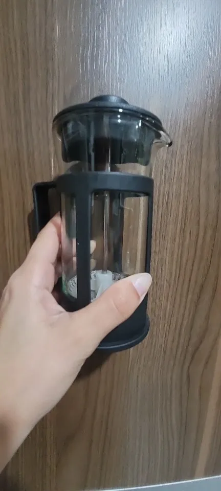 Click to view full screen Cafeteira Francesa 350ml Vidro Preta Preparo Cappuccino IZEFOAM PRO photo review