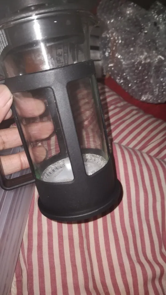 Click to view full screen Cafeteira Francesa 350ml Vidro Preta Preparo Cappuccino IZEFOAM PRO photo review