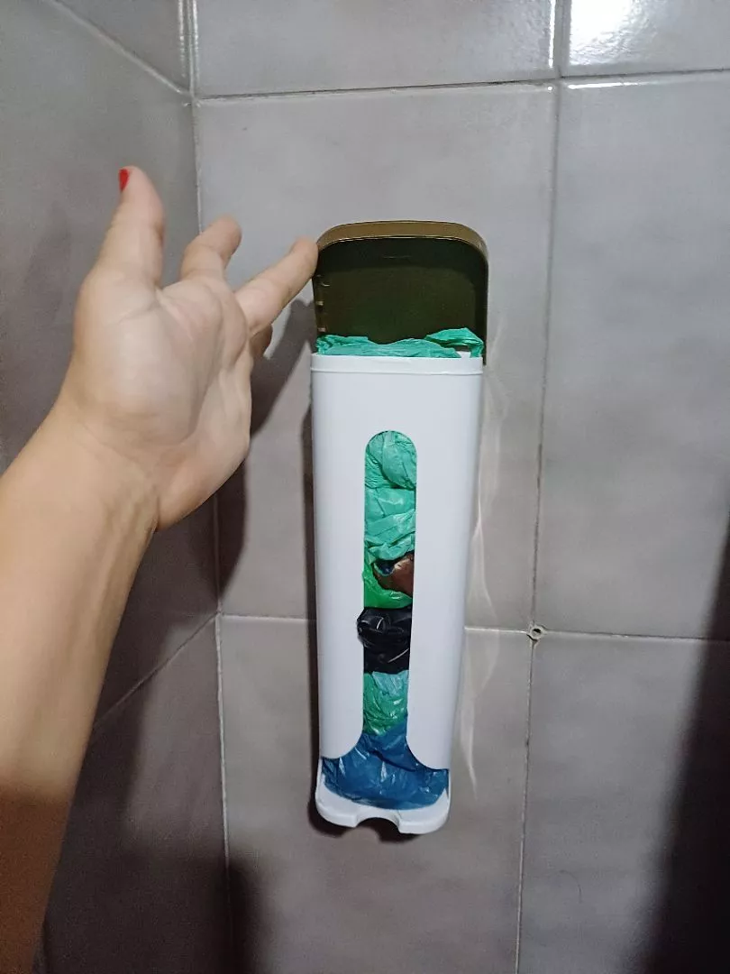 Suporte Multiuso para Sacolas Plásticas, Fixação Adesiva, Compacto para Cozinha e Banheiro IZECLEAN FIT photo review