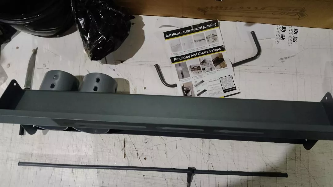 Prateleira Organizadora Multiuso Alumínio Preta 60cm com Suporte para Facas e Utensílios IZEORGANIZE PRO photo review