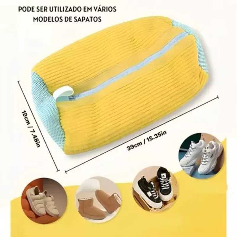 Kit Saco de Lavagem para Sapatos Máquina de Lavar Antiemaranhamento Poliéster IZECARE SHIELD