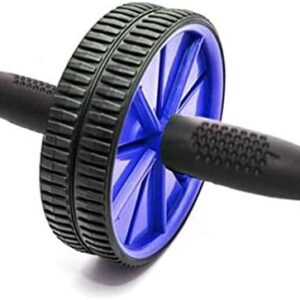 Roda Abdominal Dupla Rolo Fitness Preto 18cm com Apoio Joelho Premium IZECORE PRO