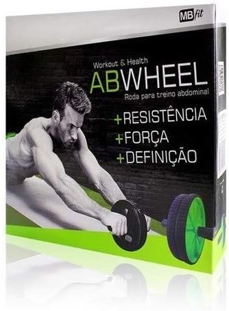 Roda Abdominal Dupla Rolo Fitness Preto 18cm com Apoio Joelho Premium IZECORE PRO