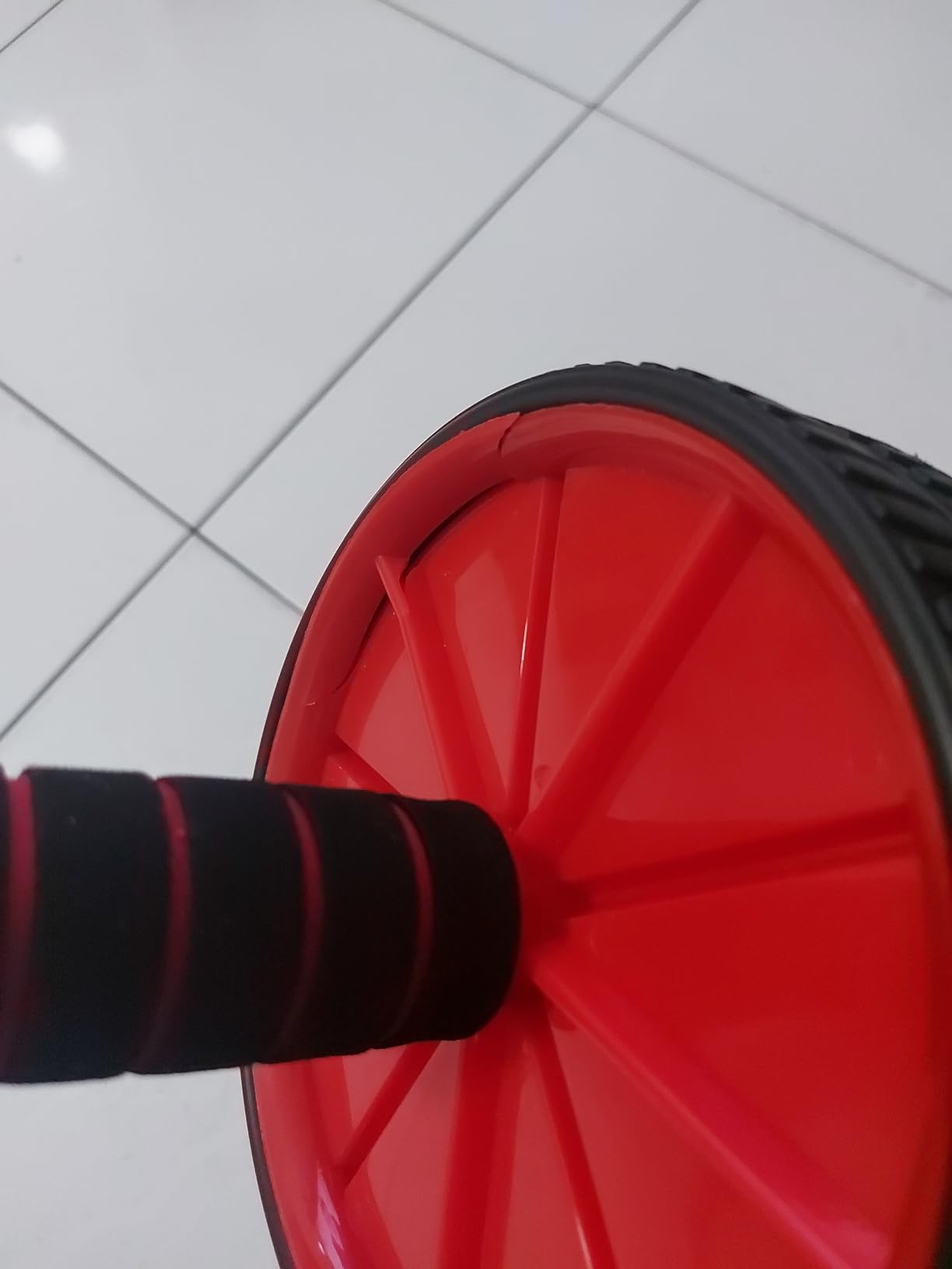 Roda Abdominal Dupla Rolo Fitness Preto 18cm com Apoio Joelho Premium IZECORE PRO photo review