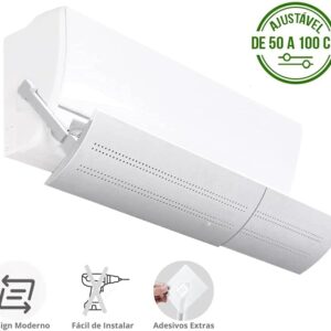 Defletor de Ar Condicionado Ajustável 50-100cm Regulagem de Ângulo Sem Furo IZEAIRFLOW PRO
