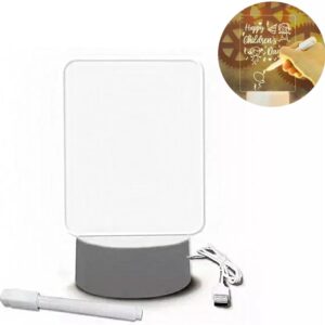 Luminária de Mesa LED Acrílica USB 3D Lousa Decorativa com Caneta Mágica IZEGLOW PRO