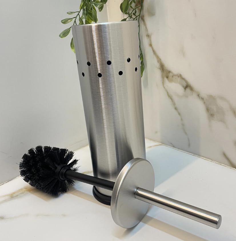 Kit 2 Escovas Sanitárias Inox com Suporte 4 Partes Cabo Longo Limpeza Premium IZEBRUSH PRO