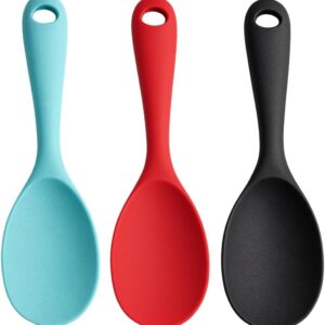 Jogo 3 Colheres de Silicone Cabo Curto Preto Resistente Antiaderente Premium IZECHOP PRO