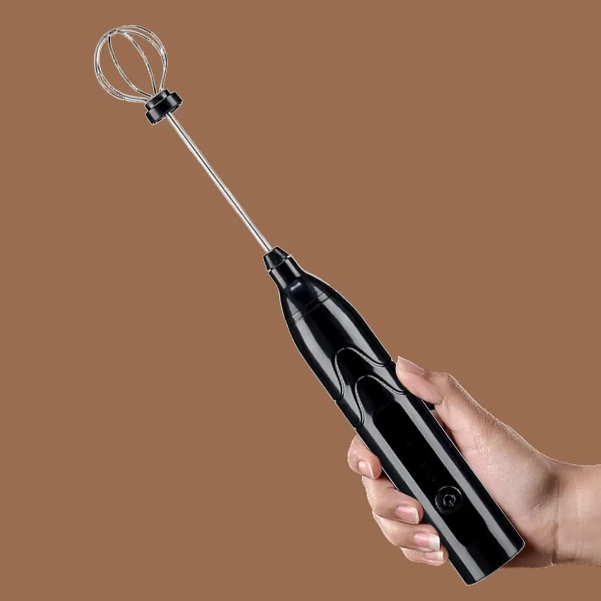 Mini Mixer Portátil USB Recarregável Inox Preto 3 Velocidades Premium IZEFOAM PRO IZESHOP Batedor elétrico portátil com cabeças intercambiáveis para leite, ovos e bebidas