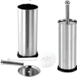 Kit 2 Escovas Sanitárias Inox com Suporte 4 Partes Cabo Longo Limpeza Premium IZEBRUSH PRO