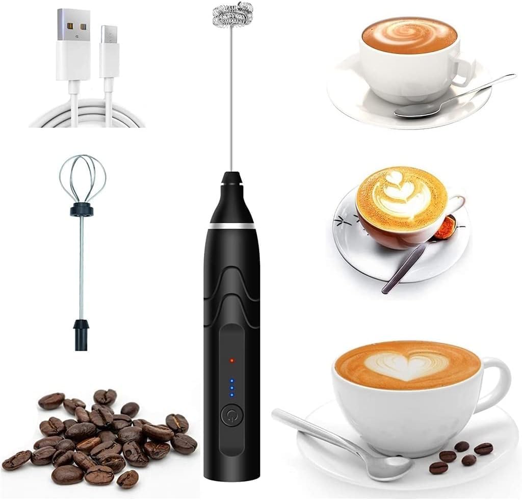 Mini Mixer Portátil USB Recarregável Inox Preto 3 Velocidades Premium IZEFOAM PRO IZESHOP Mini mixer portátil USB recarregável IZEFOAM PRO preto para espuma de leite e preparo rápido