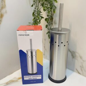 Kit 2 Escovas Sanitárias Inox com Suporte 4 Partes Cabo Longo Limpeza Premium IZEBRUSH PRO