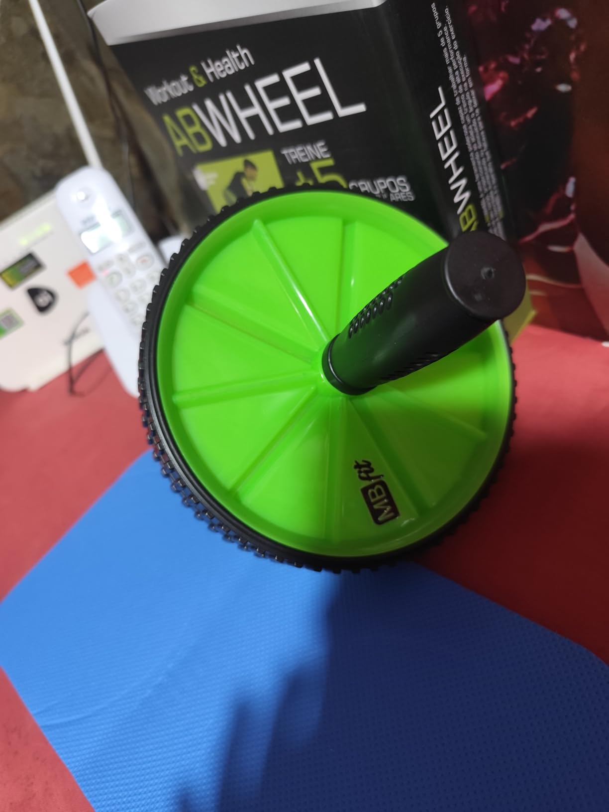 Roda Abdominal Dupla Rolo Fitness Preto 18cm com Apoio Joelho Premium IZECORE PRO photo review