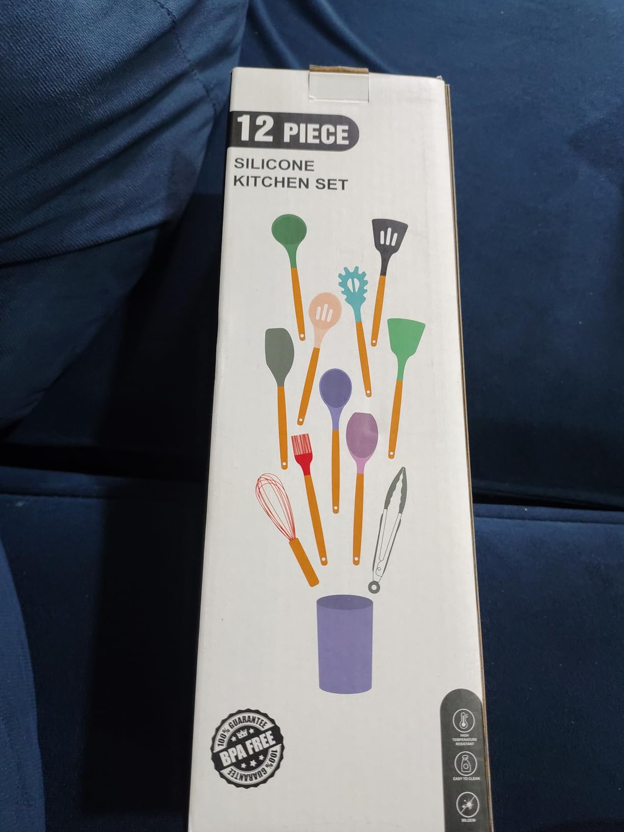 Kit Utensílios Cozinha 12 Peças Silicone Preto Cabo Madeira Premium Anticalor IZECOOK PRO photo review