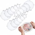 Kit 6 Tampas de Silicone Transparente Reutilizáveis Universal Micro-ondas Antiodor IZESEAL PRO
