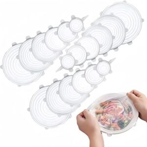 Kit 6 Tampas de Silicone Transparente Reutilizáveis Universal Micro-ondas Antiodor IZESEAL PRO