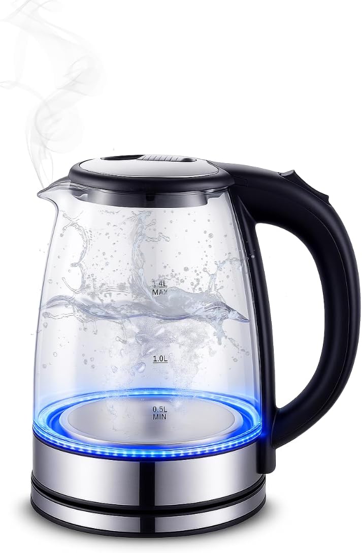 Chaleira Elétrica de Vidro 1,8L 110V 1200W LED Desligamento Automático IZEBOIL PRO