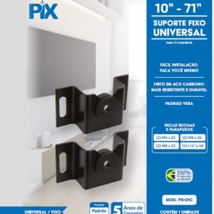Suporte Fixo Universal TV 10 a 71 Polegadas Aço Carbono Trava Segura IZEWALL PRO