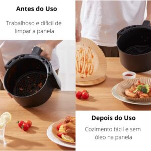 Papel Descartável Antiaderente Air Fryer 3 a 5L 50 Unidades Bege Premium IZEAIR MAX Papel Descartável Antiaderente Air Fryer 3 a 5L 50 Unidades Bege Premium IZEAIR MAX