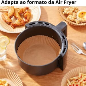 Papel Descartável Antiaderente Air Fryer 3 a 5L 50 Unidades Bege Premium IZEAIR MAX Papel Descartável Antiaderente Air Fryer 3 a 5L 50 Unidades Bege Premium IZEAIR MAX
