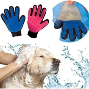 Luva Escova Tira Pelos Pet Cães Gatos Borracha Azul Preta Ajustável Massageadora IZECARE PRO Luva Escova Tira Pelos Pet Cães Gatos Borracha Azul Preta Ajustável Massageadora IZECARE PRO