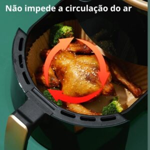 Papel Descartável Antiaderente Air Fryer 3 a 5L 50 Unidades Bege Premium IZEAIR MAX Papel Descartável Antiaderente Air Fryer 3 a 5L 50 Unidades Bege Premium IZEAIR MAX