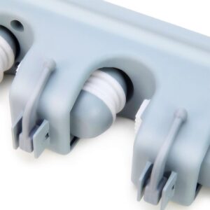 Suporte para Vassoura e Mop Parede 5 Espaços 6 Ganchos 16kg Inox Organizador Multiuso IZEHOLD PRO