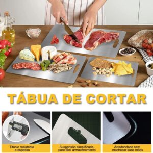 Tábua de Corte Inox 304 Prata 36x25cm Dupla Face Premium IZECHOP PRO