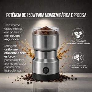 Moedor de Café Elétrico 220V Aço Inox 400ml 150W Multiuso Rápido IZESMART CHOP Moedor de Café Elétrico 220V Aço Inox 400ml 150W Multiuso Rápido IZESMART CHOP