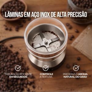 Moedor de Café Elétrico 220V Aço Inox 400ml 150W Multiuso Rápido IZESMART CHOP Moedor de Café Elétrico 220V Aço Inox 400ml 150W Multiuso Rápido IZESMART CHOP
