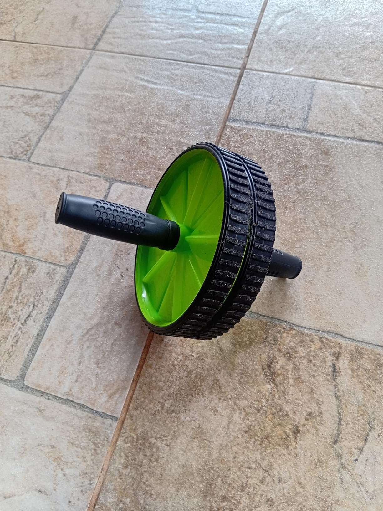Roda Abdominal Dupla Rolo Fitness Preto 18cm com Apoio Joelho Premium IZECORE PRO photo review