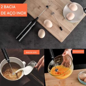 Mini Mixer Portátil USB Recarregável Inox Preto 3 Velocidades Premium IZEFOAM PRO Mini Mixer Portátil USB Recarregável Inox Preto 3 Velocidades Premium IZEFOAM PRO