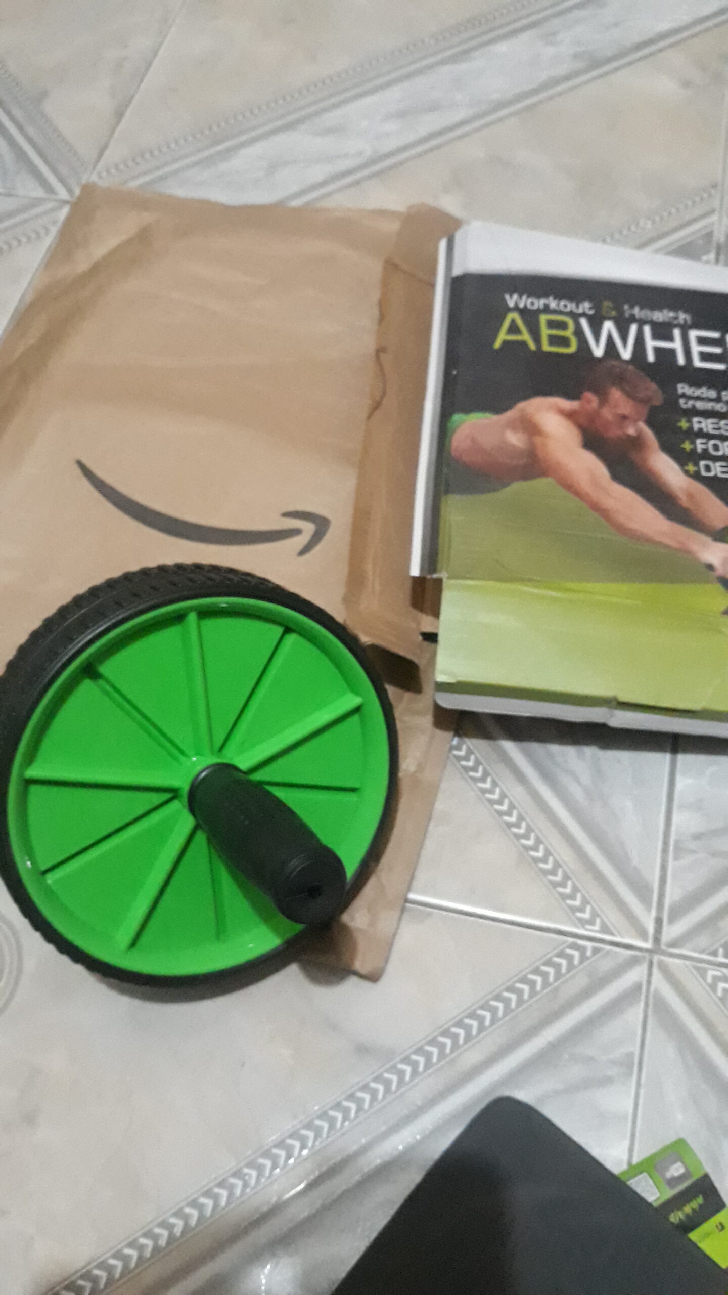 Roda Abdominal Dupla Rolo Fitness Preto 18cm com Apoio Joelho Premium IZECORE PRO photo review