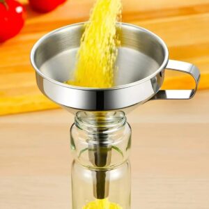 Funil de Cozinha Aço Inox 12cm Com Alça Lateral Bico Preciso Premium IZEFLOW PRO
