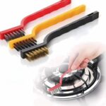 Kit 3 Escovas de Limpeza Nylon Metal Aço Cabo Ergonômico Premium IZEPOWER PRO