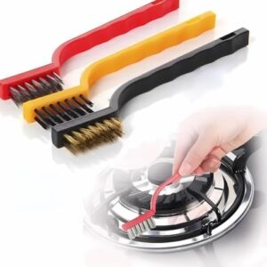 Kit 3 Escovas de Limpeza Nylon Metal Aço Cabo Ergonômico Premium IZEPOWER PRO