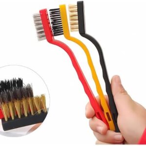 Kit 3 Escovas de Limpeza Nylon Metal Aço Cabo Ergonômico Premium IZEPOWER PRO